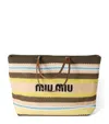 Miu Miu Woven Raffia-effect Tote Bag