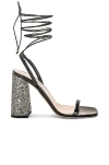 Miu Miu Wrap Around Sandal In Nero & Ardesia