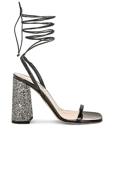 Miu Miu Wrap Around Sandal In Nero & Ardesia