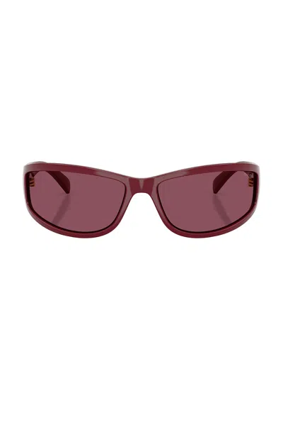 Miu Miu Wrap Sunglasses In Bordeaux