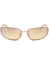 Miu Miu Womens Gold Mu A50s Oval-frame Metal Sunglasses In Gold