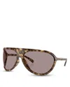 Miu Miu A01s Plastic Shield Sunglasses In Havana