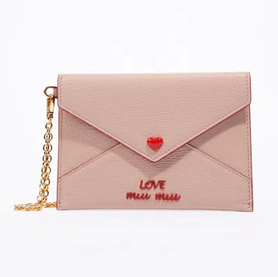 Miu Miu Wristlet Wallet Leather In Pink