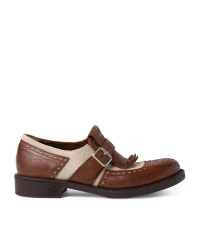 Miu Miu X Church's Shanghai Leather Derby Shoes In Multi