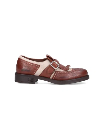 Miu Miu X Church's "shanghai" Derby Shoes In Brown