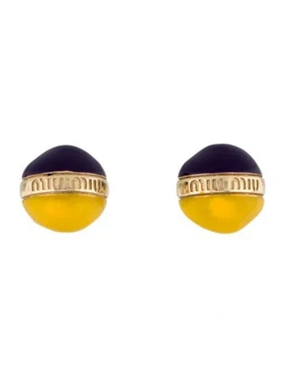 Pre-owned Miu Miu X Nathalie Djurberg & Hans Berg Enamel Capsule Clip-on Earrings In Multi