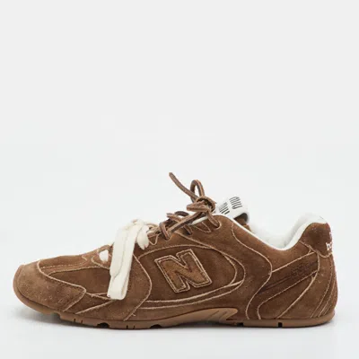 Pre-owned Miu Miu X New Balance 530 Sl Size 38 Cinnamon Brown Suede Low Top Sneakers