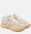 Miu Miu X New Balance 574 Denim Sneakers In Beige