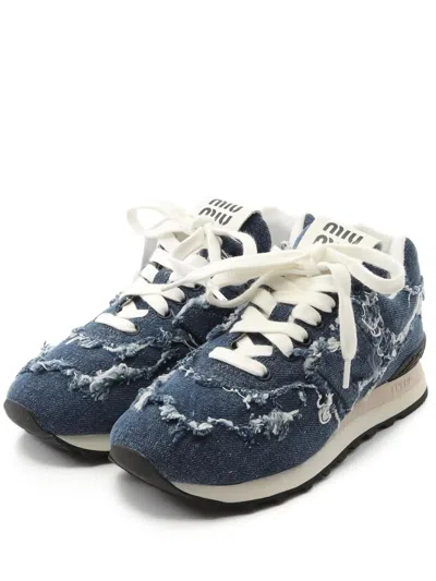 Pre-owned Miu Miu X New Balance 574 Sneakers In Blue