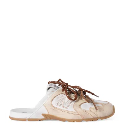 Miu Miu X New Balance Leather 530 Sl Mules In Neutrals