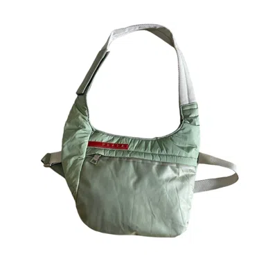 Pre-owned Miu Miu X Prada Vintage Prada Sport Side Bag Archive Nylon 1999 In Light Green
