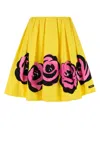 Miu Miu A-line Silhouette Floral Print Skirt In Yellow