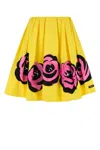 Miu Miu A-line Silhouette Floral Print Skirt In Giallopink