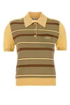 Miu Miu Striped Polo Shirt Chest Pocket In Multi