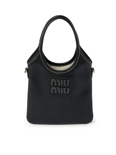 Miu Miu Yvy Leather Handbag In Black