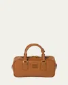 Miu Miu Arcadie Large Leather Top-handle Bag In F0046 Cognac