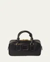 Miu Miu Smooth Shoulder Bag Adjustable Strap In Black
