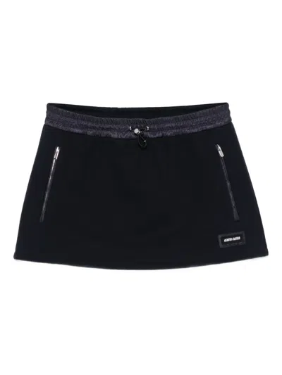 Miu Miu Zip Detail Skirt In Black