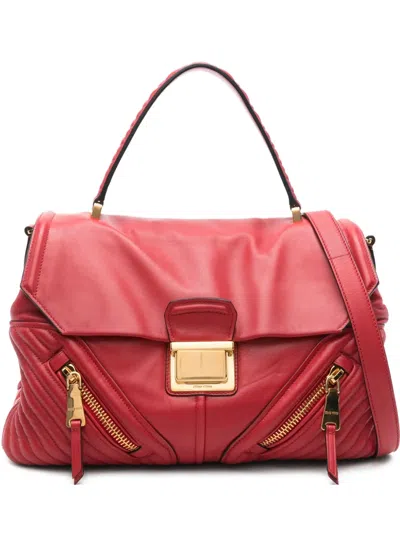 Miu Miu Zip-fastening Quilted Tote Bag In Red