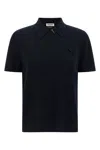 Miu Miu Polo T-shirt With Asymmetric Zip In Blue