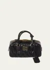 Miu Miu Zip Quilted Leather Top-handle Bag In F0002 Nero