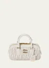 Miu Miu Zip Quilted Leather Top-handle Bag In F0009 Bianco