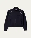 Miu Miu Zip Track Jacket In Blue