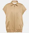 Miu Miu Zip-up Cotton Twill Vest In Corda