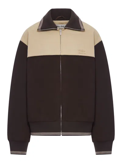 MIU MIU ZIP-UP SWEATSHIRT