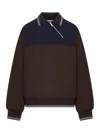 Miu Miu Oversized Two-tone Knit Sweater In Brown
