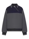 Miu Miu Womens Antracite Blu Asymmetric Jersey Polo Jacket Xs In Gray