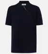 Miu Miu Zipped Cashmere Polo Shirt In Blue