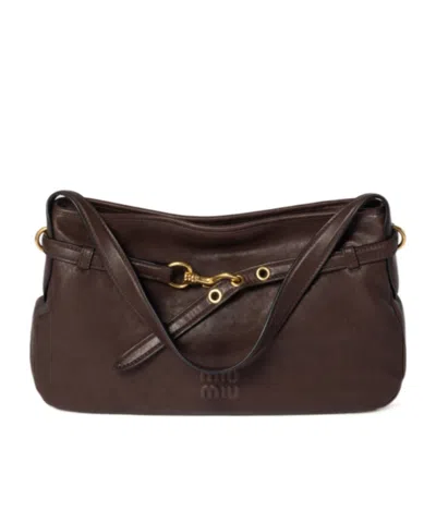 Miu Miu Zipper Shoulder Bag In Black