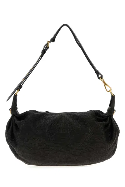 Miu Miu Zipper Shoulder Bag In Black