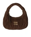Miu Miu Zipper Shoulder Bag In Brown