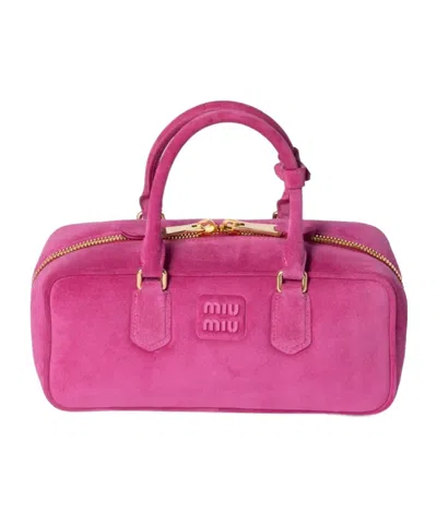 Miu Miu Zipper Shoulder Bag In Pink