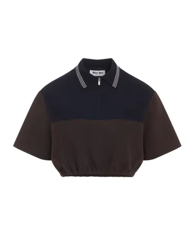 Miu Miu Viscose Top In Brown