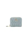 Miu Miu Zipper Wallet In Blue