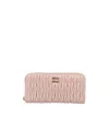 Miu Miu Large Zip Wallet In Nude