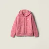 Miu Miu Zippered Cardigan Sweater In Pink
