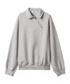 Miu Miu Zippered Cotton Fleece Jacket In Silver