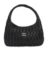 Miu Miu Black Wander Matelasse Shoulder Bag In Black