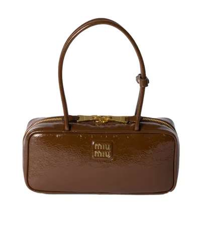 Miu Miu Beau Shoulder Bag In Brown
