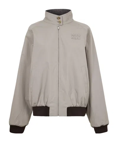 Miu Miu Zip-up Jacket In Gray