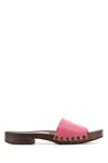 Miu Miu Zoccoli In Pelle Fucsia  Donna