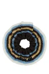 Miu Miu Textured Circular Hat With Multicolor Stripes In Multi