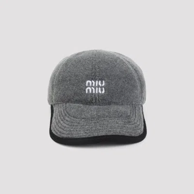 Miu Miu -style Mini Cap Hat In Polyester Blend In Grey