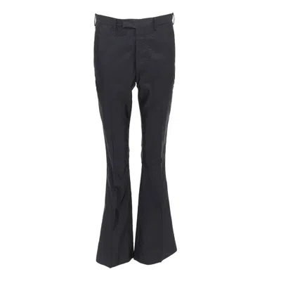 Pre-owned Miuccia Prada Prada Black Shiny Nylon Mid Waisted Flare Boot Cut Crop Trousers It46 S