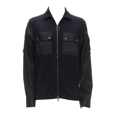 Pre-owned Miuccia Prada Prada Linea Rossa Black Cotton Utility Pocket Zip Up Jacket It50 L