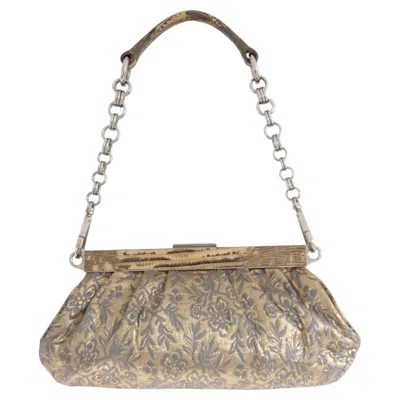 Pre-owned Miuccia Prada Prada Resort 2004 Antique Brocade Chain Handle Bag In Brown